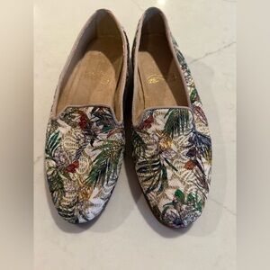 Aerosoles Women’s Betunia Slip On Loafer Shoes Flats Metallic Floral Size 8.5